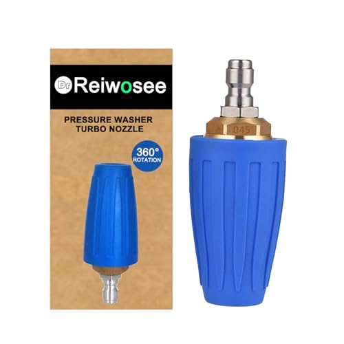 Drehbare Turbo Düse Universal Für Wasser Hochdruckreiniger, Düse Für Hochdruckreiniger, 4000 Psi Hochdruckreiniger Düse Kaliber 1.311 mm, Verwenden Sie Einen 1/4' Schnellanschluss Turbowasher (Blau)