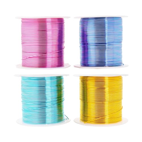 Image of Mandala Crafts 18 Gauge Anodized Aluminum Craft Wire for Jewelry Making - 400 FT Colored Flexible Pastel Wire - Bendable for Bonsai Armature Crafting Sculpting