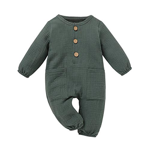 Image of Cecobora Infant Newborn Baby Boys Girls Cotton Linen Romper Summer Jumpsuit Sleeveless Overalls Clothing Set