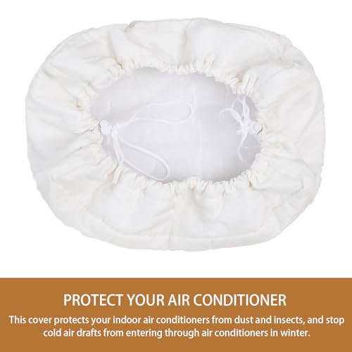 Image of Air Conditioner Cover Indoor, AC Covers for Inside Window AC Unit Cover with Reinforced Elastic String, Double Insulation, 28 inchx20 inchx3.5 inch Cream White