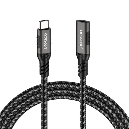 aceyoon USB C Extension Cable 1m 20Gbps 240W USB C Male to Female Cable 4K 60Hz USB Type C Cable Extender Lead Compatible with MacBook Pro M3 for iPad Pro for iPhone 16/15 Galaxy S24 Ultra