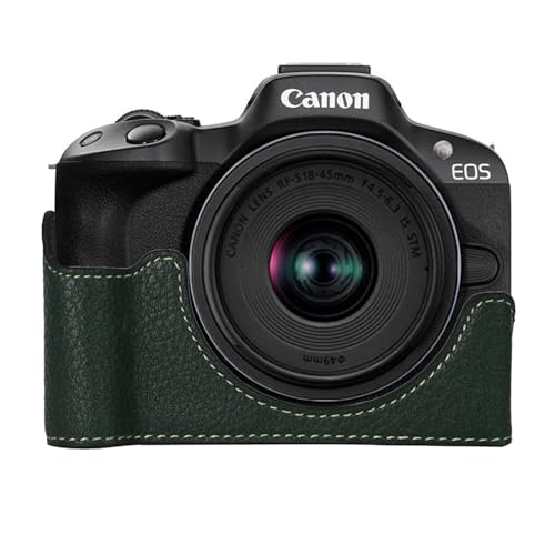 Funda para cámara Canon EOS R50 en cuero PU negro