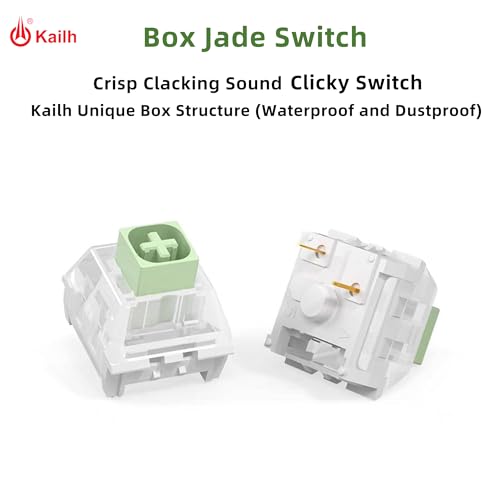 Image of Kailh Box Jade Clicky Keyboard Switch,3-pin 50gf Pre-Lubed Dustproof Waterproof RGB SMD Key Switches for 3D Prints and Mechanical Gaming Keyboard(Box Jade,45pcs)