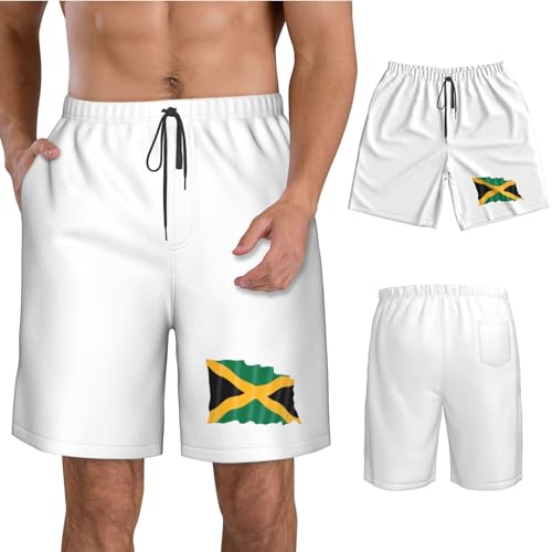 Flag of Jamaica Men's Shorts Beach Casual Swim Board Trunks4