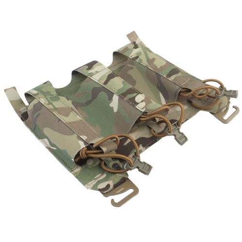 Bolsa Elástica Táctica Triple con G-Hooks Panel Frontal Modular Portaobjetos para Chaleco Cosplay 4