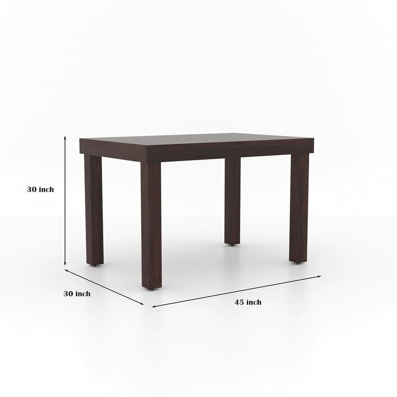 Image of Furniture Solid Sheesham Wood 4 Seater Dining Table Set with Cushioned Chairs | Wooden Four Seater Dinner Table Set for Living Room, Kitchen, Dining Area and Home (Walnut Finish)
