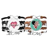 Liefermenge: 2 x Armband Bestchong Traditionelles Taiwan-Armband mit Handschlaufe aus Leder für immer Liebe, Doppel-Set