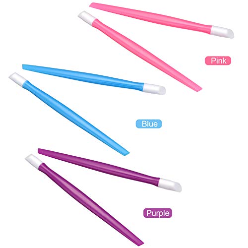 30 Pieces Plastic Handle Nail Cuticle Pusher Rubber Tipped Nail Cleaner Colored Nail Art Tool For Men And Women Christmas Valentine's Day Giving(Blue, Purple And Pink) #TOP4