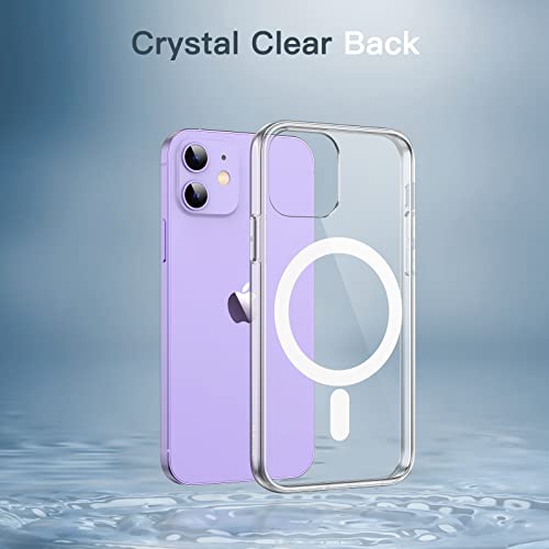 Image of JETech Magnetic Cover Case for iPhone 12 mini 5.4-Inch Compatible with MagSafe Wireless Charging, Shockproof Phone Bumper Cover, Anti-Scratch Clear Back (Clear)