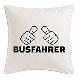 Busfahrer – Kissenhülle 40x40 cm Baumwolle – Busfahrerin Reisebus Fernbus Linienbus – Party Boho