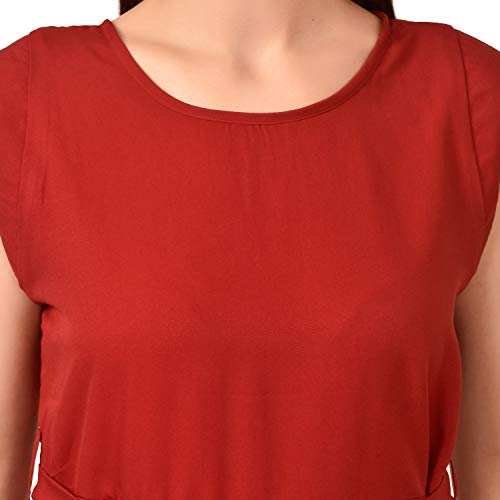 Image of Women's Sleeveless Peplum Top with Waist Tie Belt