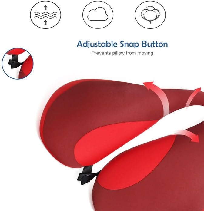 Miniatura 4 de MOOB Almohada para niños para asiento de coche, almohada de cuello de viaje para niños, protección en forma de U, cojín de aire, cojín de aire para