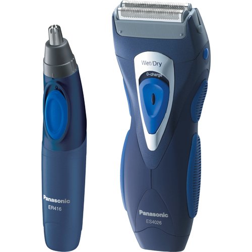 Panasonic ES4026CMB Men's Double Blade Shaving Combo with Bonus Nose/Ear Trimmer
