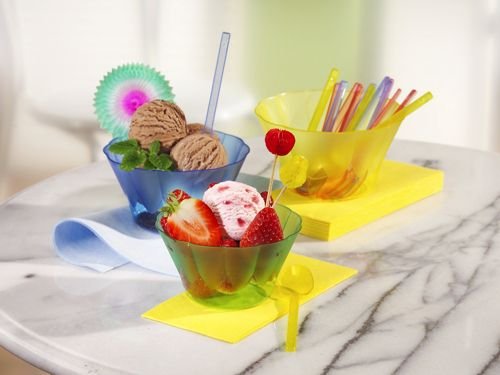 54 vasos para helados y postres, PS redondos, 400 ml, diámetro de 12 cm, 7 cm, color rosa