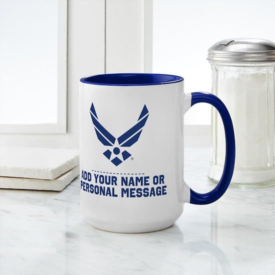 Taza de cerámica personalizada 15 oz con logo U.S. Air Force miniatura 3