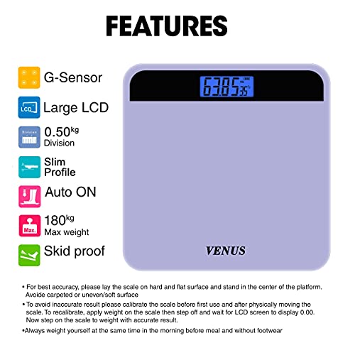 Image of Venus (Made in India) Electronic Digital Personal Bathroom Weight Machine for Body Weight upto 180 kg Weighing Scale with 24 Months Warranty