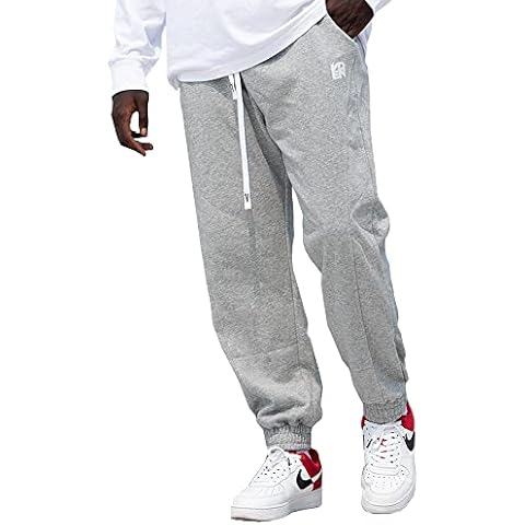 Veadoorn Men's Active Basic Cuffed Ankle Joggers Sweatpants for Workout,Running,Training and Gym Activities (Light Gray,XXXL) Cover