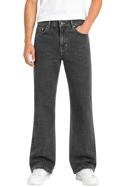 Men's Straight Fit High Rise Jeans | Classic Everyday Casual Pants-picture-24