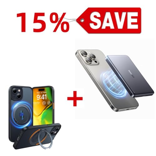 TORRAS Magnetic Case & Magnetic MiniMag Power Bank, 10,000mAh - Buy Together to Save 15%