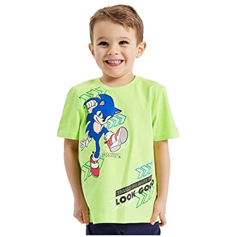 Boys Sonic T Shirt with Personalised Option Cover