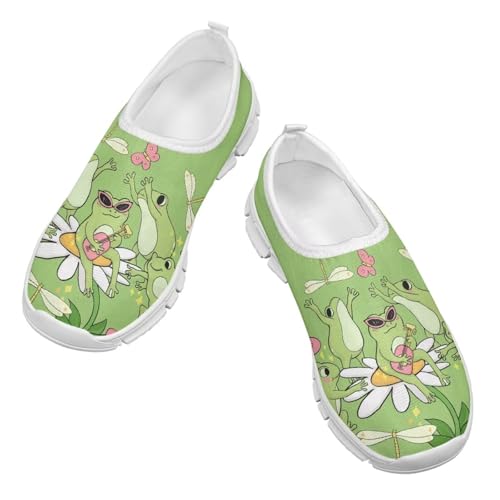 Toddler Boys Girls Shoes Kids Slip On Loafers Lightweight Non Slip Soft Casual Shoes Low Top Sneakers for Running Walking White Sole Size 11-153