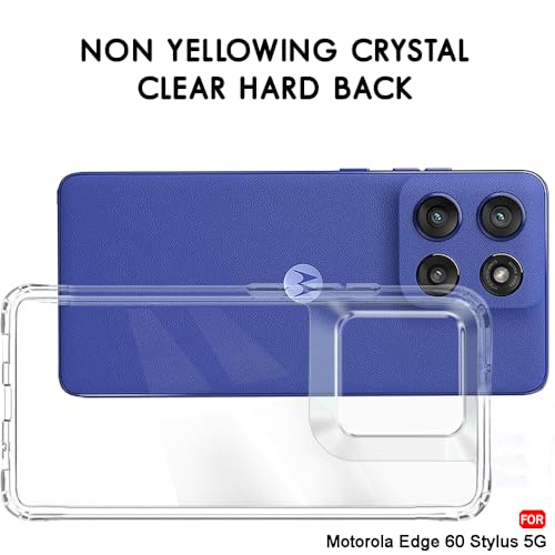 Image of TheGiftKart Ultra-Hybrid Crystal Clear Back Case Cover for Motorola Moto Edge 60 Stylus 5G | Shockproof Design | Hard Back Cover Case for Motorola Moto Edge 60 Stylus 5G (PC & TPU, Transparent)