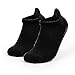 Non Slip Socks Unisex Adult Yoga Pilates Anti Skid Athletic Ankle Gym Home Hospital Thick Cushioned Cotton Socks Black