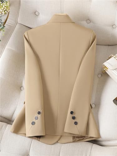 Women Blazer Formal Jacket Long Sleeve Single Breasted Female Work Wear Coat White Blazer M4