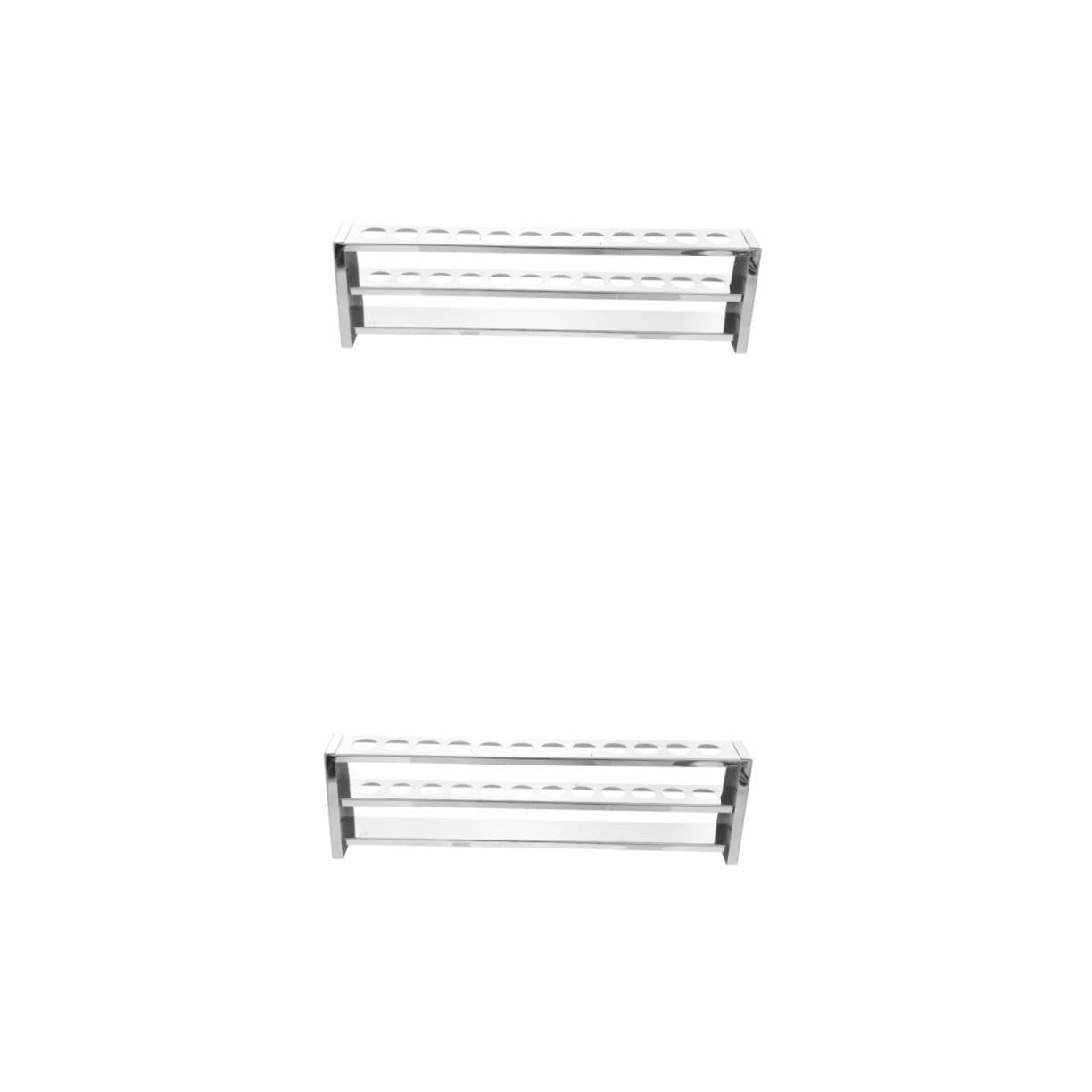 Cabilock 2 Pezzi Portaprovette fiala provetta provette con rack supporto per provette per l'asciugatura rack del supporto tubo di prova Acciaio inossidabile Argento