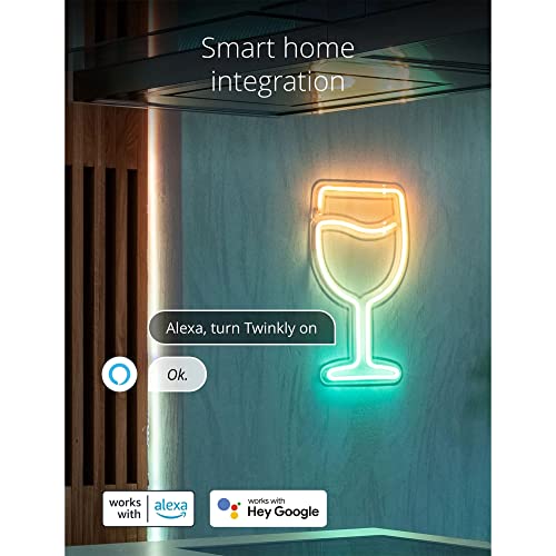 Image of Twinkly Flex - App-Controlled Flexible Light Tube with RGB (16 Million Colors) LEDs. 6.5 feet. White Wire. Indoor Smart Home Decoration Light (2 Pack)