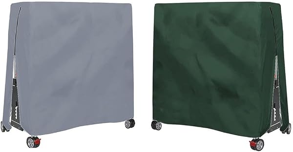 Copertura per tavolo da ping pong in tessuto Oxford 210D, impermeabile, antivento, custodia protettiva per tavoli da ping pong pieghevoli, 165 x 70 x 185 cm, verde (grigio) - 5
