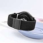 WOCCI 22mm Braided Nylon Watch Band for Men and Women, Quick Release, Black Stainless Steel Buckle (Black) - Image 2
