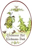 Generisch Spruchschild Weidmanns Heil Weidmanns Dank Jäger Türschild Holz 18 x 13 cm
