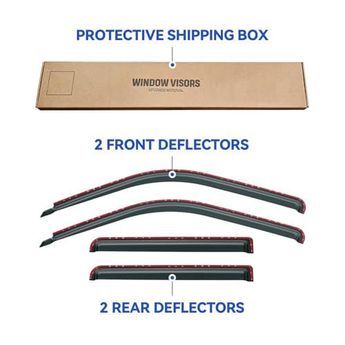 Image of in-Channel Window Visors Rain Guards Shield for 1991-2001 Ford Explorer, Window Vent Wind Deflectors Visors Shades for 2001-2005 Ford Explorer Sport Trac