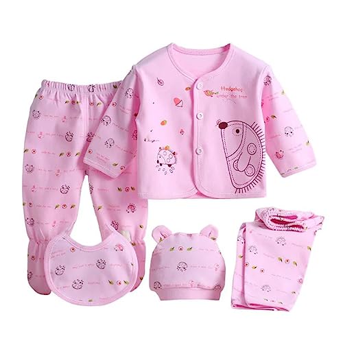 Image of Presents New Born Baby Summer Wear Baby Clothes 5Pcs Sets 100% Cotton Baby Boys Girls Unisex Baby Cotton /Summer Suit Infant Clothes First Gift for New Born Baby