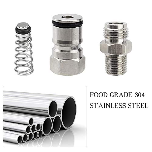 Onebom Ball Lock Post With Poppets, 1/4’’ Male Npt Hex Nipple, 19/32"-18 Gas/Liquid Corny Keg Adapter (Liquid) #TOP1