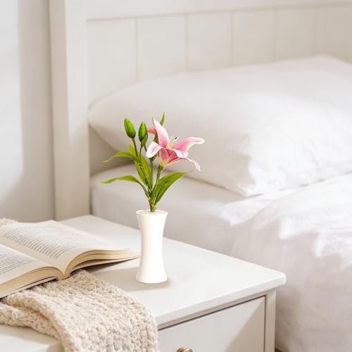 Image of Pink Artificial Lily LED Lamp, Home Decor Light Birthday Gifts for Women