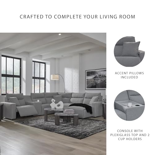 Image of Signature Design by Ashley 6-Piece Power Recliner Sectional with Console