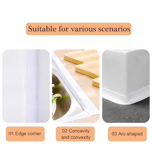 Image of Toilet Caulk Sealant Tape, White Caulk Tape Waterproof Self Adhesive, Bathtub Caulk Sealing Strip Tape for Bathroom Caulking Tape Shower Caulk, 1.5IN-10.5FT