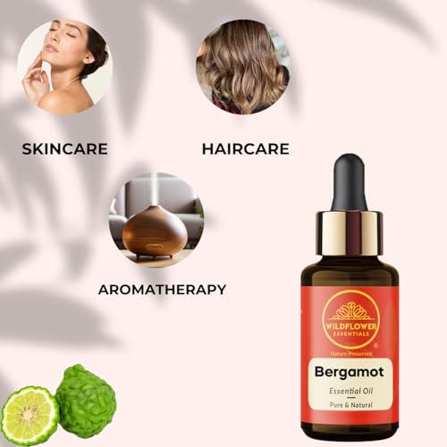 Image of Bergamot Essential Oil (Citrus bergamia) Pure | Non-Sticky | Non-greasy | Lightweight | Men & Women | All Skin Types | Steam Distilled 30ml