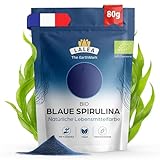 LALEA Bio Blaue Spirulina Pulver 80 g (Phycocyanin) – Natürliches blaues Lebensmittelfärbemittel (E18) – Für Smoothies, Joghurt & Backen – Intensiv blauer Spirulina-Extrakt
