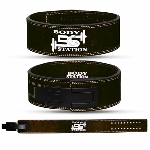 Image of Suede Leather Weight Lifting Belt for Men & Women | Lever Buckle Powerlifting Gym Belt for Back Support | Heavy Duty Workout Belt for Squats, Deadlifts