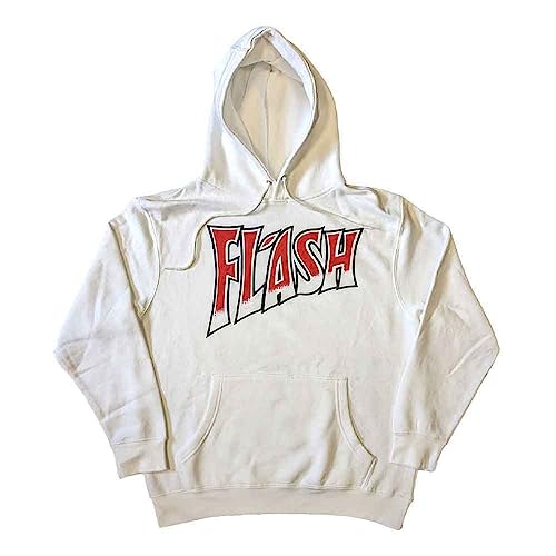 Sweat-shirt Queen Flash blanc à capuche de coupe unisexe taille M