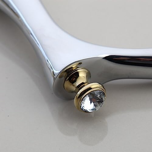 Grifo de lavabo giratorio con tres piezas en latón blanco y chorro continuo regular 5