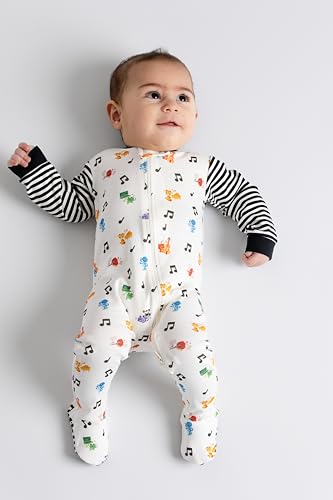 Image of MONICA + ANDY One Piece Baby Pajamas, 100% Organic Baby Clothes for Girls and Boys, Sizes For Newborn and Infant
