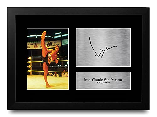 Cadeau cinéma Kickboxer avec photo imprimée signée Van Damme A4