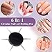 VARMDUKKE 6-in-1 Nail Dotting Tools, Circular Dot Nail Tool, Metal Dotting Tools for Painting, Embossing, Manicure for Professional Salons and Home Use -1PCS, Black