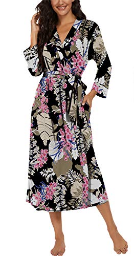 Image of VINTATRE Women Robes Long Knit Bathrobe Lightweight Soft Bath Robe with Pockets