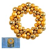 kugelkranz selber machen Festlicher Glanz: Bereiten Sie Ihr Zuhause mit dem Weihnachtskranz im Freien auf die Feiertage vor, der einen herrlichen Reflexlichteffekt aufweist, der in der Sonne funkelt und leuchtet. Das Weihnachtskugel-Design des Kranzes verleiht ihm einen Hauch von Raffinesse