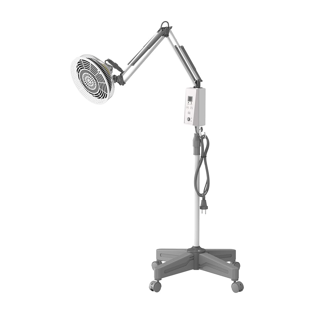 YUNCHI 275 Watt TDP e lampada a infrarossi per terapia con supporto, timer e telecomando, lampada per terapia a luce rossa per alleviare la schiena, il collo e le spalle